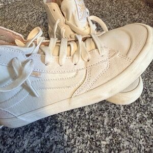 Vans Cream High-Top Athletic Shoes